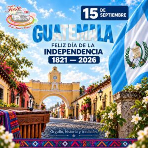 Guatemalan Independence Day celebration with vibrant decorations.