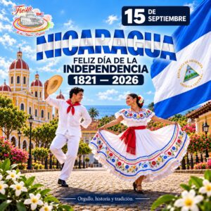 Nicaraguan dancers celebrating Independence Day festivities.